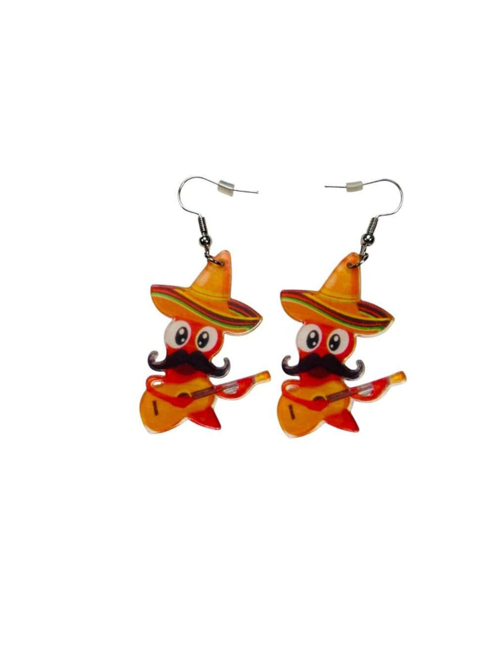 Handmade Hot Pepper Mariachi Earrings Mexican Party